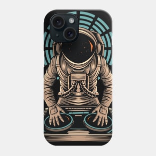 Astronaut DJ playing on mixer Phone Case