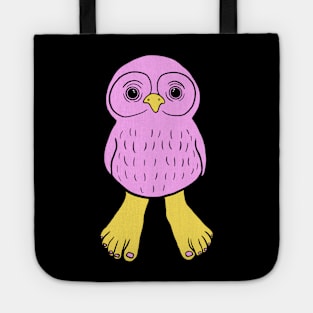 Pink Owl with Human Feet Tote