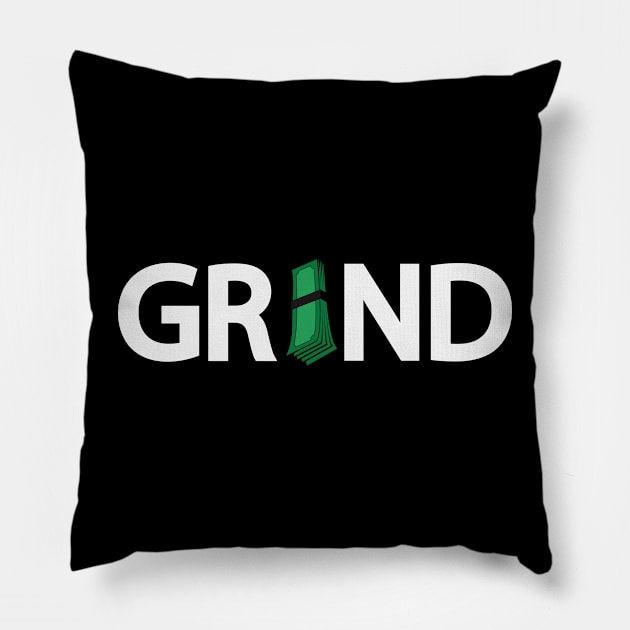 Grind typography design Pillow by Geometric Designs