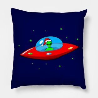 UFO Alien Santa Claus Pillow