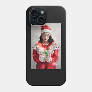 Beautiful Girl Portrait In Santa Claus Costume 2 Phone Case