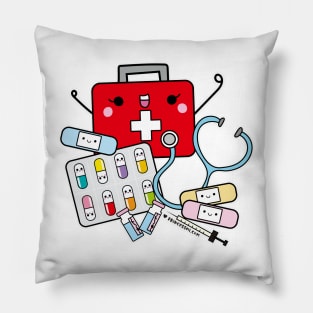 First Aid cute pills cartoon Pillow