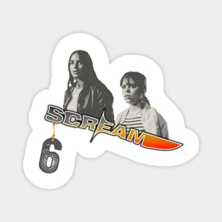 scream VI  (Scream 6) Melissa Barrera (Sam Carpenter) - Jenna Ortega (Tara Carpenter) scary horror movie graphic design by ironpalette Magnet