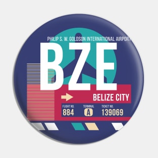 Belize City (BZE) Airport Code Baggage Tag E Pin