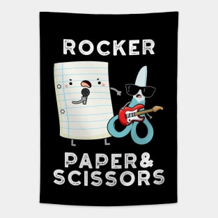 Rocker Paper And Scissors Funny Game Pun Tapestry