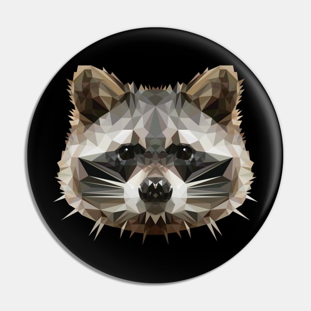 Cute raccoon Racoon Polygon head gift Pin by MaveriKDALLAS