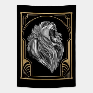 Deco Art 20's Roaring Lion Tapestry