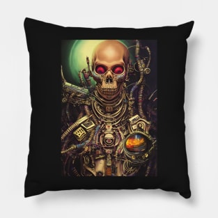 Skeleton Astronaut | Space Skull | Dystopian Art | Skull Astronaut Artwork | Fantasy Astronaut Skull Pillow