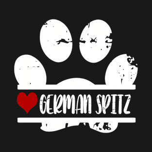 German Spitz dog paw print T-Shirt