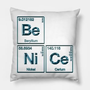 Element Of Being Nice Periodic Table blue metallic Pillow