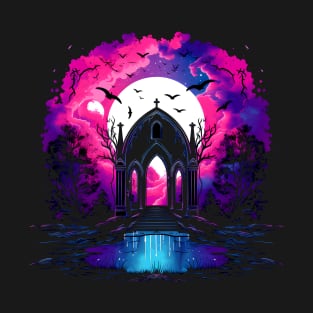 Cool Goth Castle Design T-Shirt