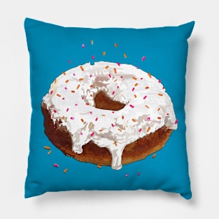 White chocolate doughnut topped with pink & orange sprinkles Pillow