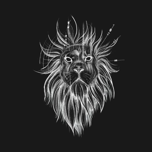 Sketch Style Lion with Geometrical Lines by Tred85