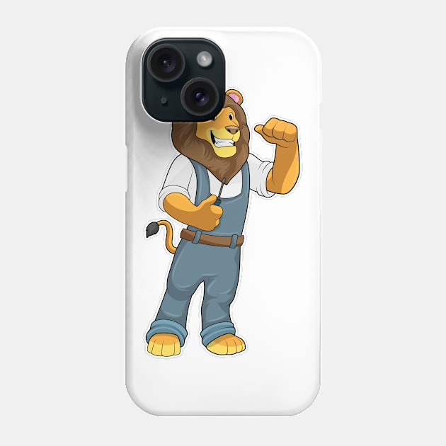 Lion as Handyman Screwdriver Phone Case by Markus Schnabel