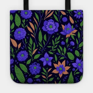 Seamless pattern with flowers and leaves Tote