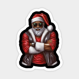 Cool Black Santa, African American Santa Magnet