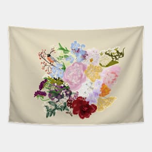 Robin Bouquets Tapestry