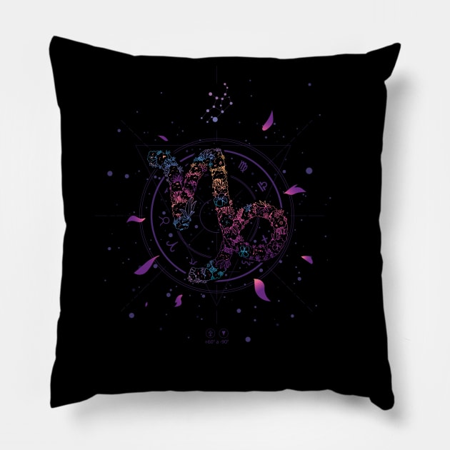 Capricorn Floral Zodiac Pillow by Eclecterie