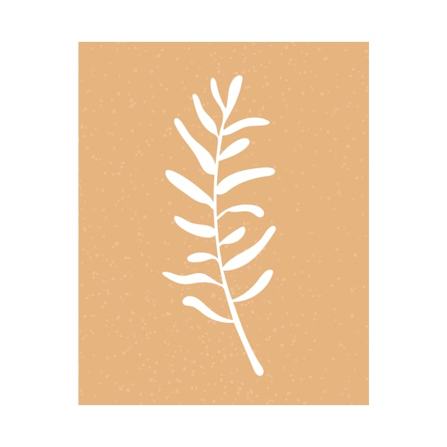 Modern minimal style olive tree branch illustration by sziszigraphics