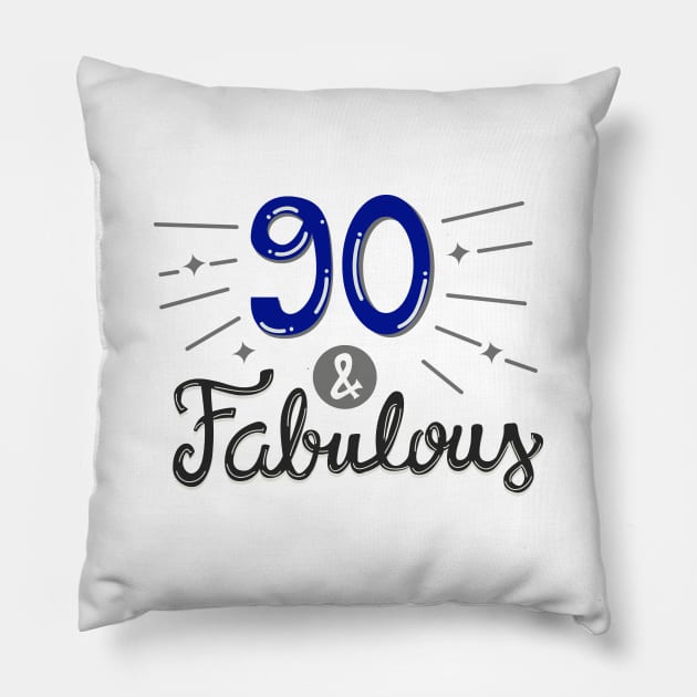 90th birthday t-shirt Pillow by KsuAnn