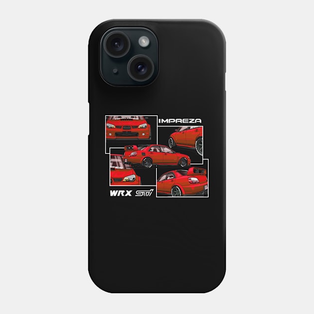 Impreza hawkeye WRX STI, JDM Phone Case by T-JD