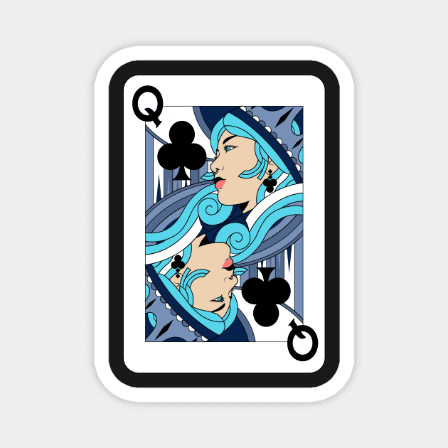 Queen of Clubs Magnet by Studio-Sy