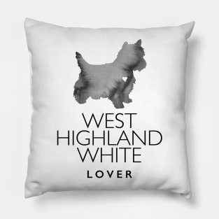 West Highland White Dog Lover Gift - Ink Effect Silhouette Pillow