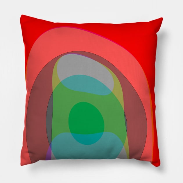 Abstract Colors In Red 210 Pillow by Korey Watkins