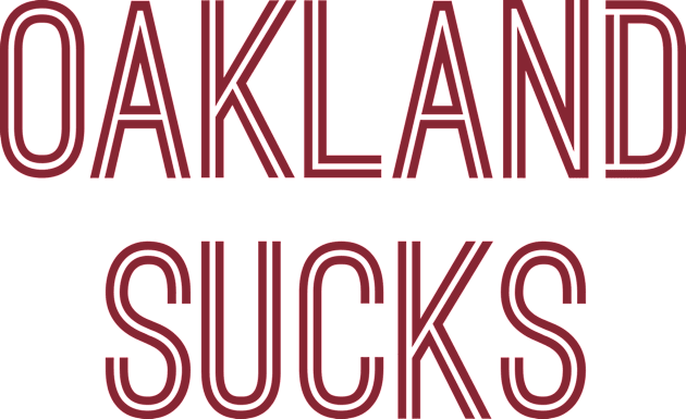 Oakland Sucks (Burgundy Text) Kids T-Shirt by caknuck