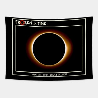 Solar Eclipse Frozen in Time April 08 - 2024 Print Tapestry