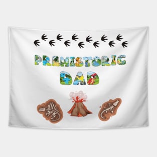 Prehistoric Dad - funny dinosaur shaped letters gift for dad Tapestry
