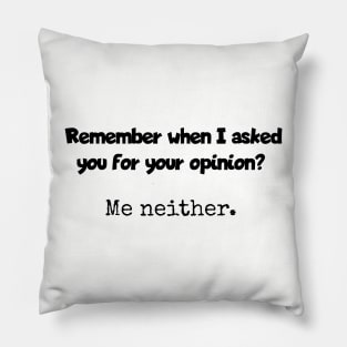 Remember when I asked for your opinion? Pillow