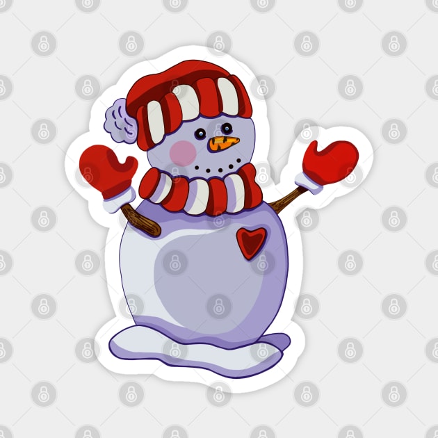 The snowman. Winter. Magnet by Ocennyy