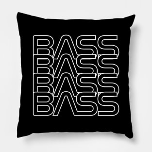 Bass Repeated Text Dark Theme Pillow