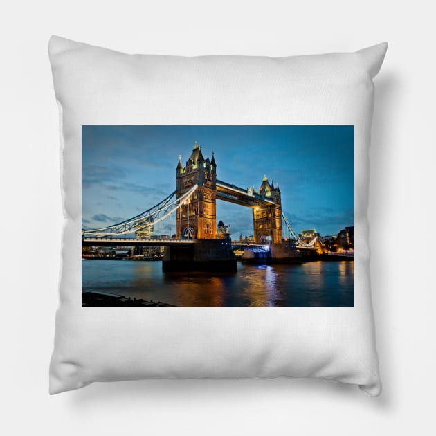 Tower Bridge River Thames London Pillow by AndyEvansPhotos