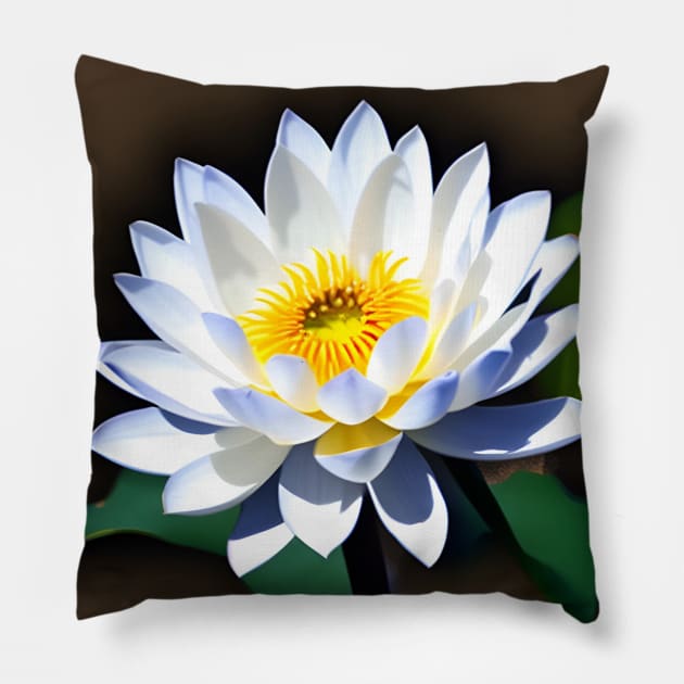 White Lotus Pillow by jeanmbart