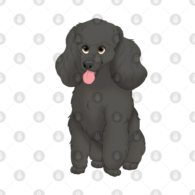 Black Miniature Poodle Dog by millersye