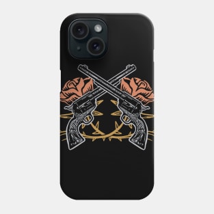 Crossed Guns with Roses Phone Case