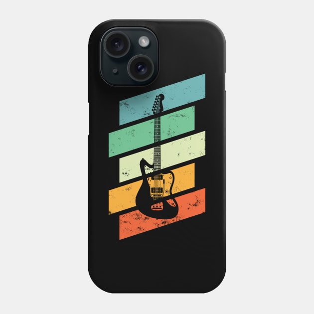 Vintage Style Offset Style Electric Guitar Retro Colors Phone Case by nightsworthy