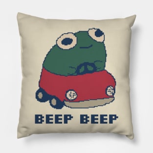 Beep Beep Froggie 80s Pixel Art Pillow