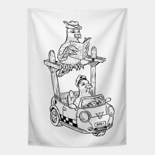 Bird Taxi Tapestry