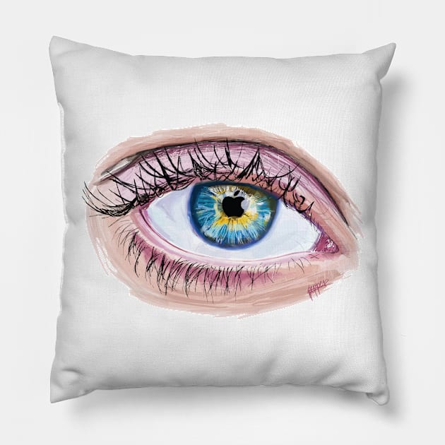 Apple of my eye Pillow by colourofoctober