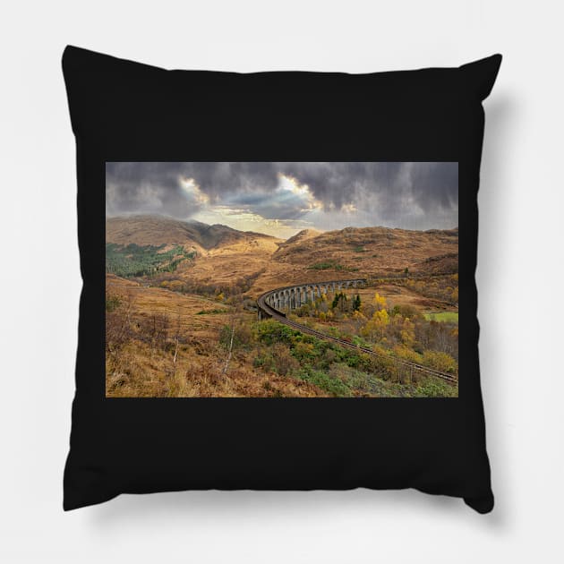 Glenfinnan and The Viaduct Pillow by Reg-K-Atkinson