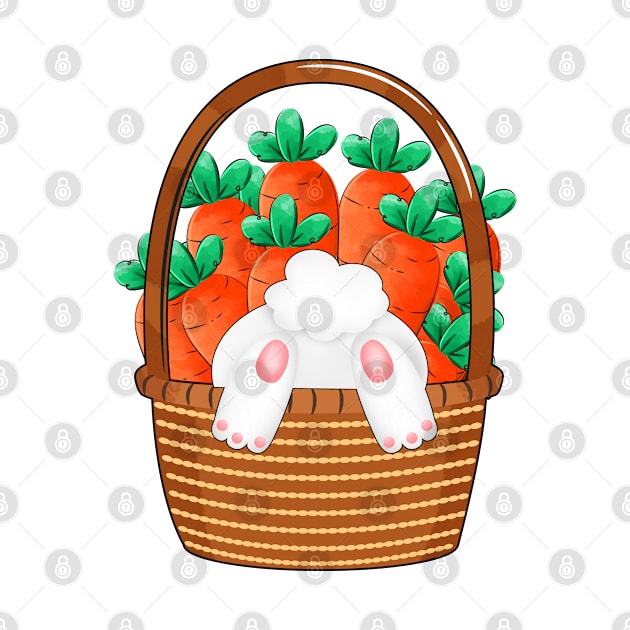Easter Basket Bunny Rabbit by lunamoonart