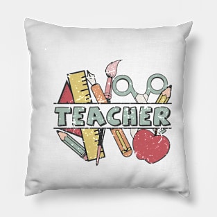 Celebrate Educators, Teacher Appreciation, Vintage Retro Pillow