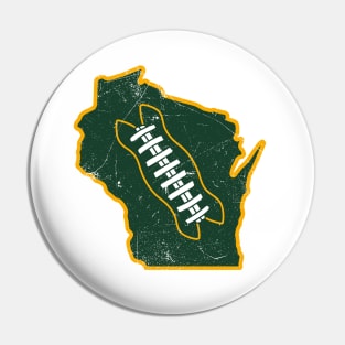 Wisconsin Football, Retro - White Pin