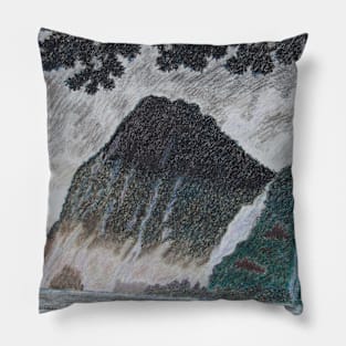 A rainy day in Milford Sound, New Zealand Pillow