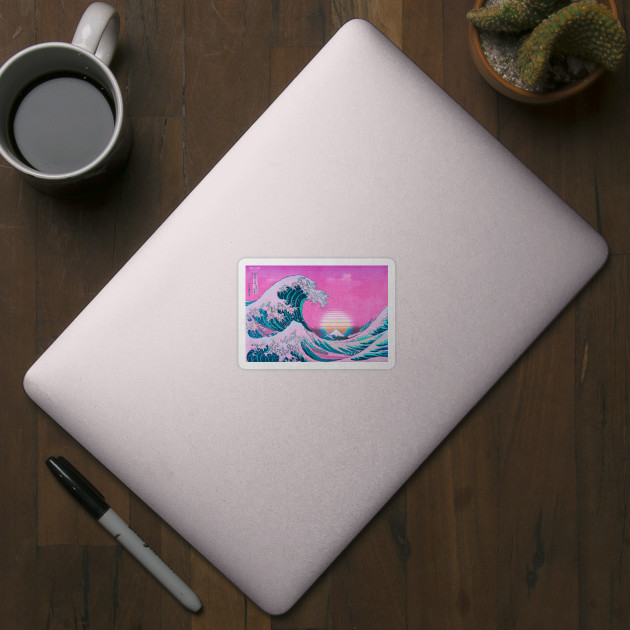 Vaporwave Great Wave Off Kanagawa Aesthetic Sunset Vaporwave