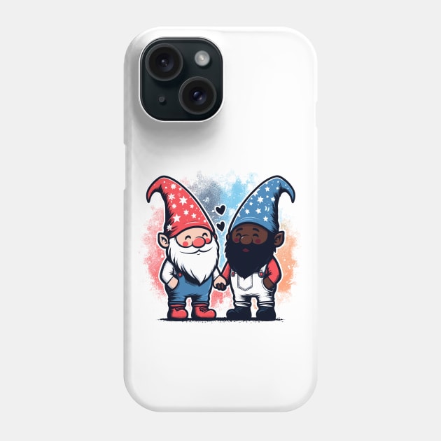 Cute Gnome America Patriotic Whitey Melanin Gay Pride Month Phone Case by Nature Exposure