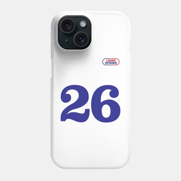 Ligier Gitanes Jacques Laffite sacred 26 number ! - colour print Phone Case by retropetrol